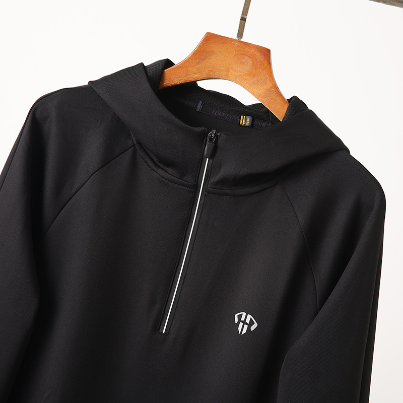 New autumn release for men: Loose, casual, sporty hooded sweatshirt, men's versatile stretch top 1D010 details Picture