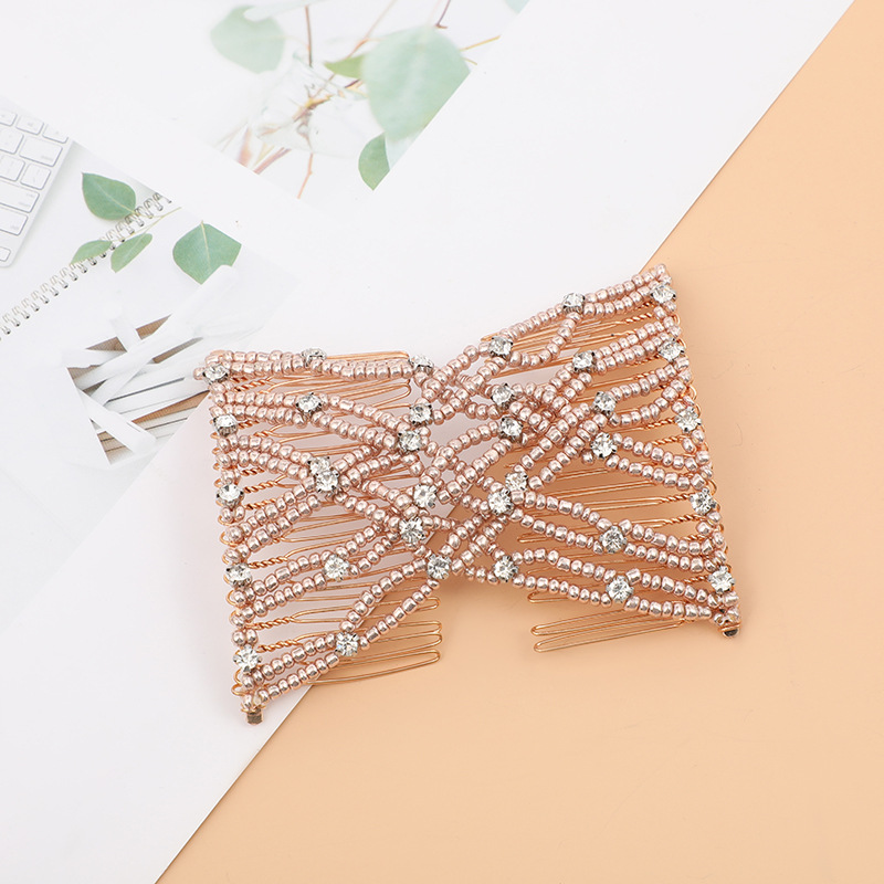 Cross-border best-selling hair combs, European and American women's hair updo, ponytail decoration, versatile hair combs, pearl magic insert combs, customizable, domestic independent other hair accessories Application Scenario