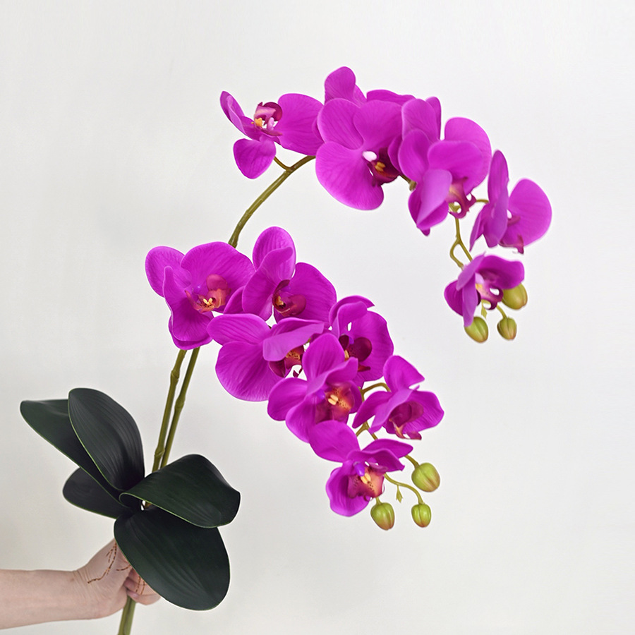 蝴蝶兰仿真花高品质9头7头手感婚庆家居装饰假花艺室内北欧样版间