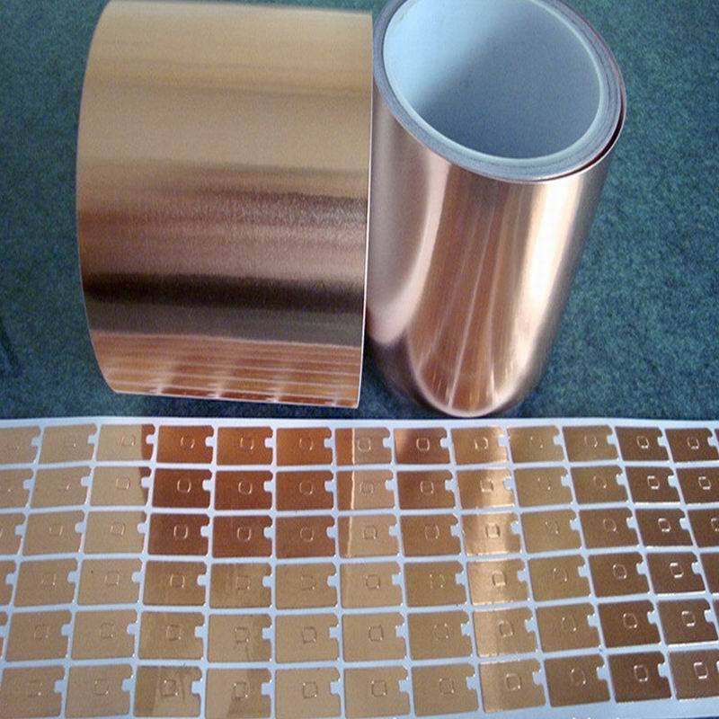 The manufacturer supplies circular key switch copper foil gaskets, self-adhesive conductive shielding copper foil gaskets die-cut and punched details Picture