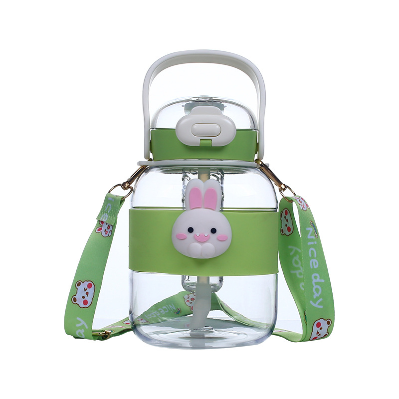 Cartoon dolls, cute plastic water cups, summer children's big-bellied cups, straw cups, outdoor sports water bottles, ton-ton buckets, summer Item Picture