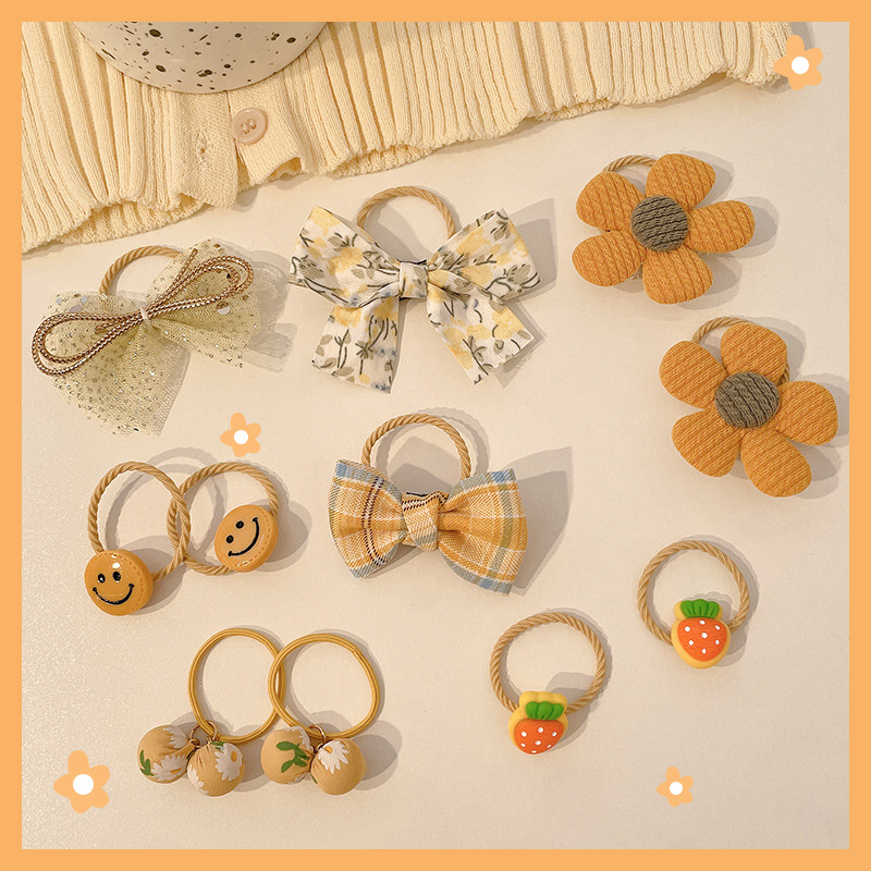 Children's hair tie, cute bow hair band, little girl won't hurt her hair. High elasticity, durable hair tie rubber band Application Scenario