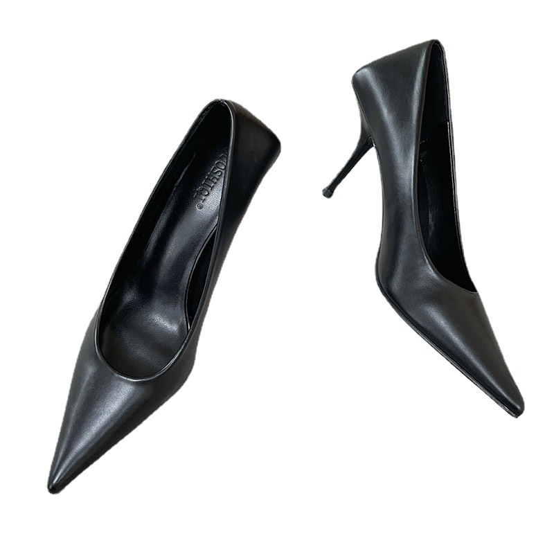 10cm high heels, light heel, candy-colored French heels, fashionable European and American pointed-toe single heels for women Item Picture