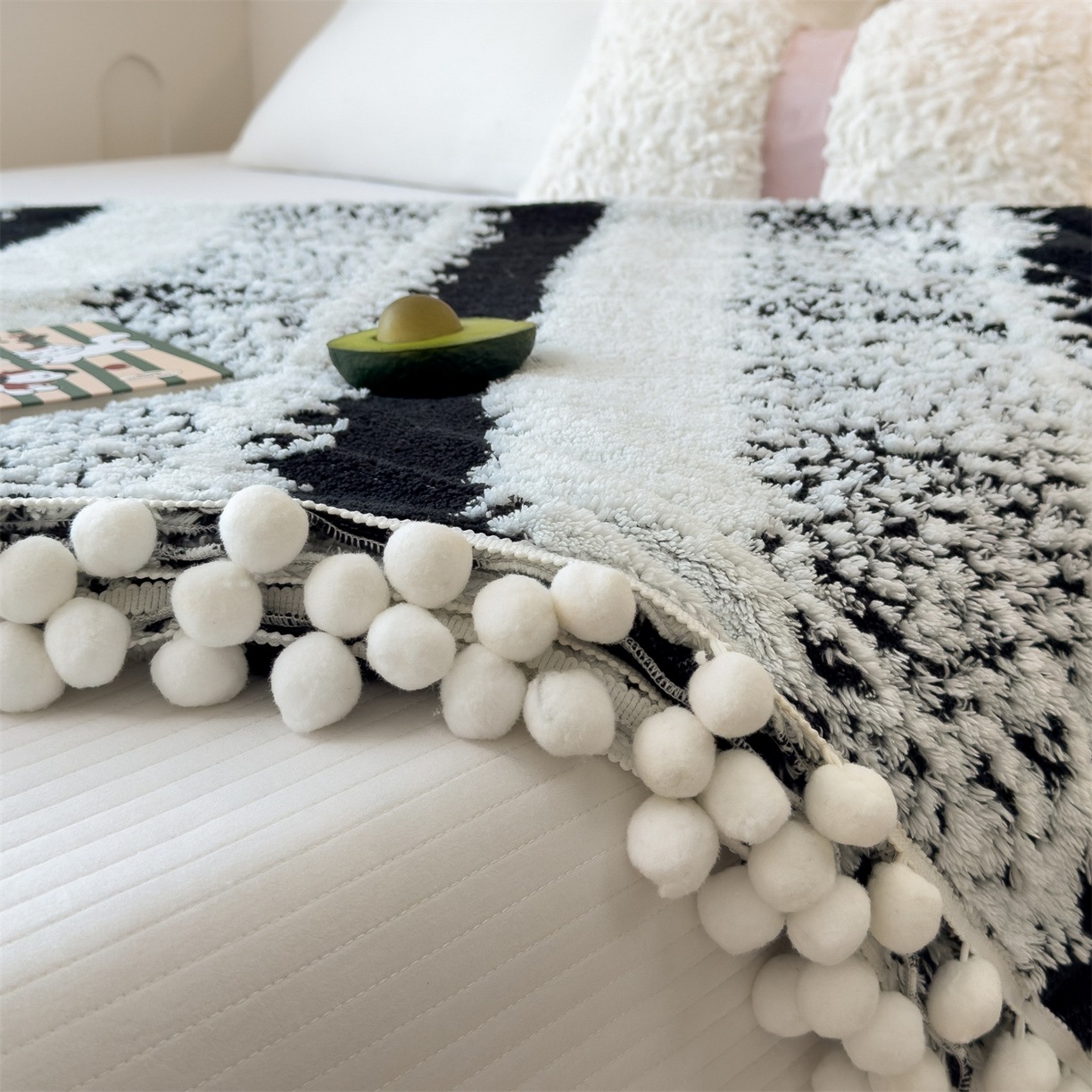 秋冬季新品星绒梦语毛球多功能毛毯云纹绒阳离子混纺毯子森语雪球产品图