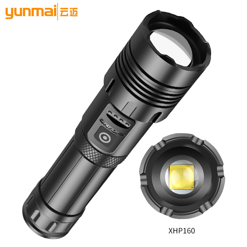 Cross-border XHP70+COB red and white light powerful flashlight, zoom P70 flashlight, XHP160 rechargeable flashlight details Picture