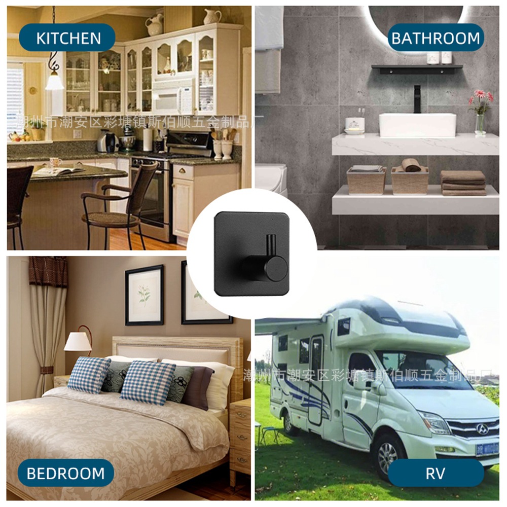 跨境太空铝免钉挂钩浴室衣钩单钩门后金属无痕挂钩厨房卫生间挂钩详情29