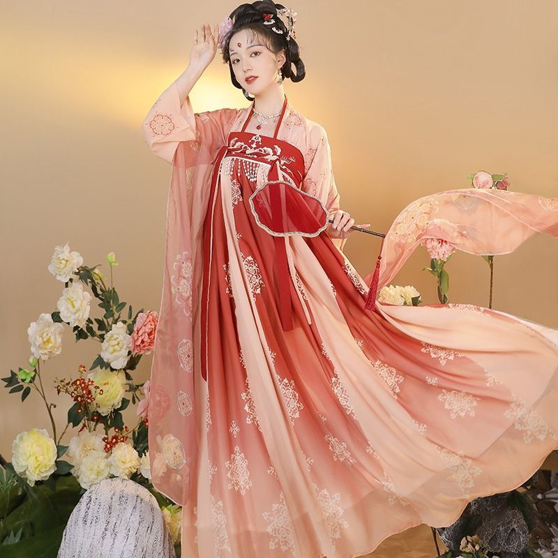 国潮-成人汉服女【梦长安】齐胸襦裙古装中国风白菜春夏款日常