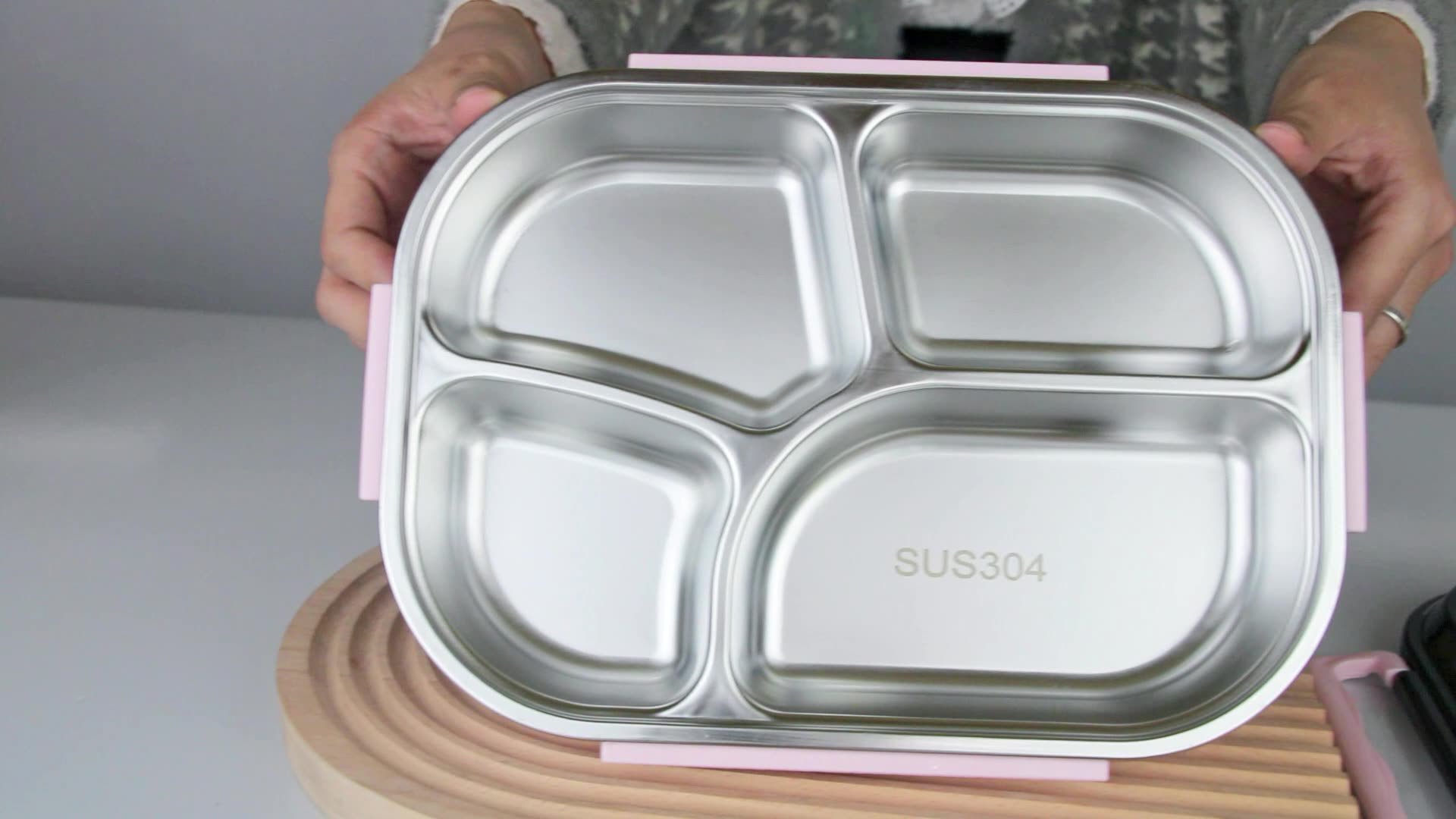 Caja de almuerzo de acero inoxidable con aislamiento multicolor Specification image