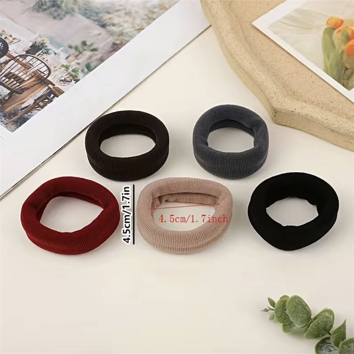 Korean-style durable, widened, seamless, high-elasticity hair tie, thickened knitted hair band, hair tie and hair tie accessories Application Scenario