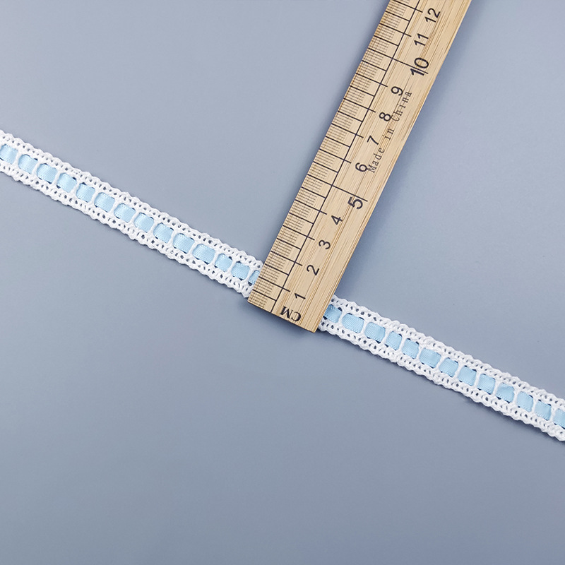 1cm trapezoidal lace wholesale Lolita toy doll, blue all-cotton accessories, 1.5cm colorful ribbon lace Specification image