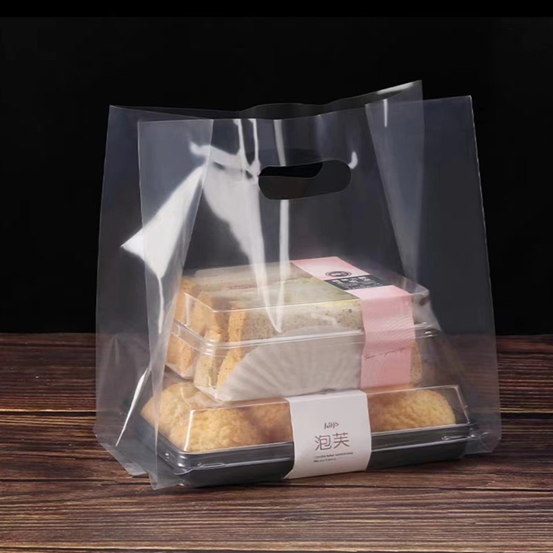 Wholesale transparent handbags for baking, desserts, bread, tea snacks, salads, high-transparency food, light meals, takeout packaging bags Specification image