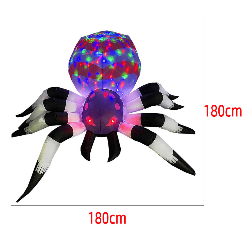 Cross-border Halloween outdoor courtyard scary atmosphere scene layout LED light spider aerated model customization details Picture
