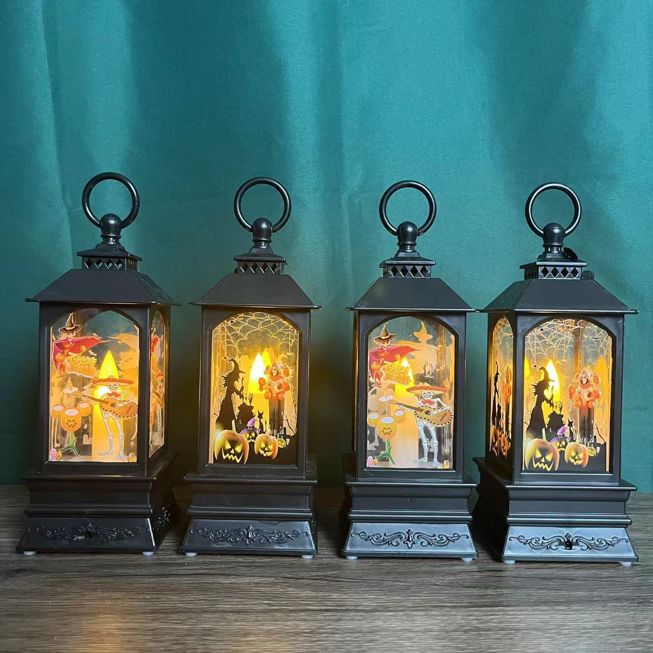 Halloween Light Portable Wind Light Christmas Light Decoration Craft Christmas Halloween Light Candle Light New Wind Light