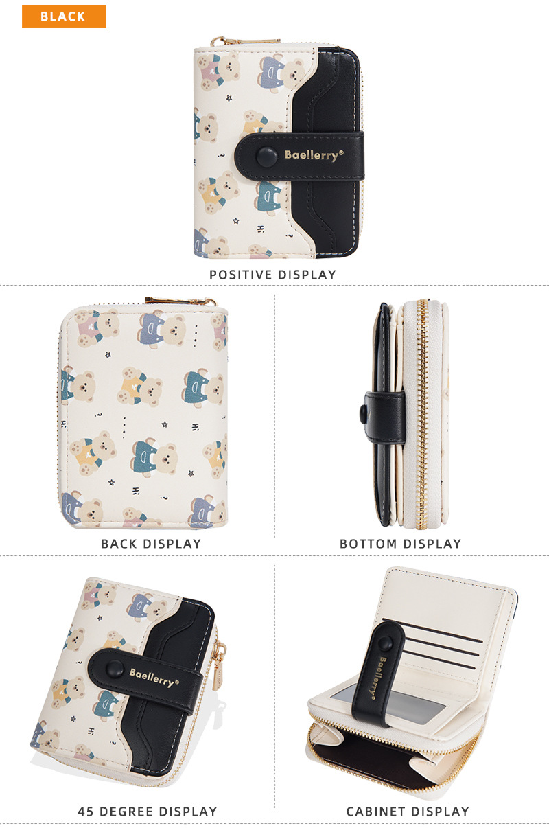 新款女士钱包短款拉链高级感学生钱夹多卡位跨境女式轻奢零钱包女详情17