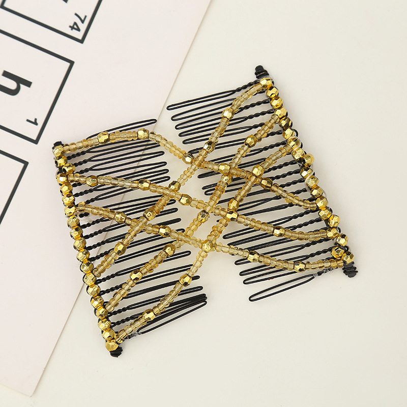 Wholesale of European and American best-selling fashionable and versatile hair combs, steel wire curls, pearl magic combs, and styling hair braiding tools from the manufacturer Specification image