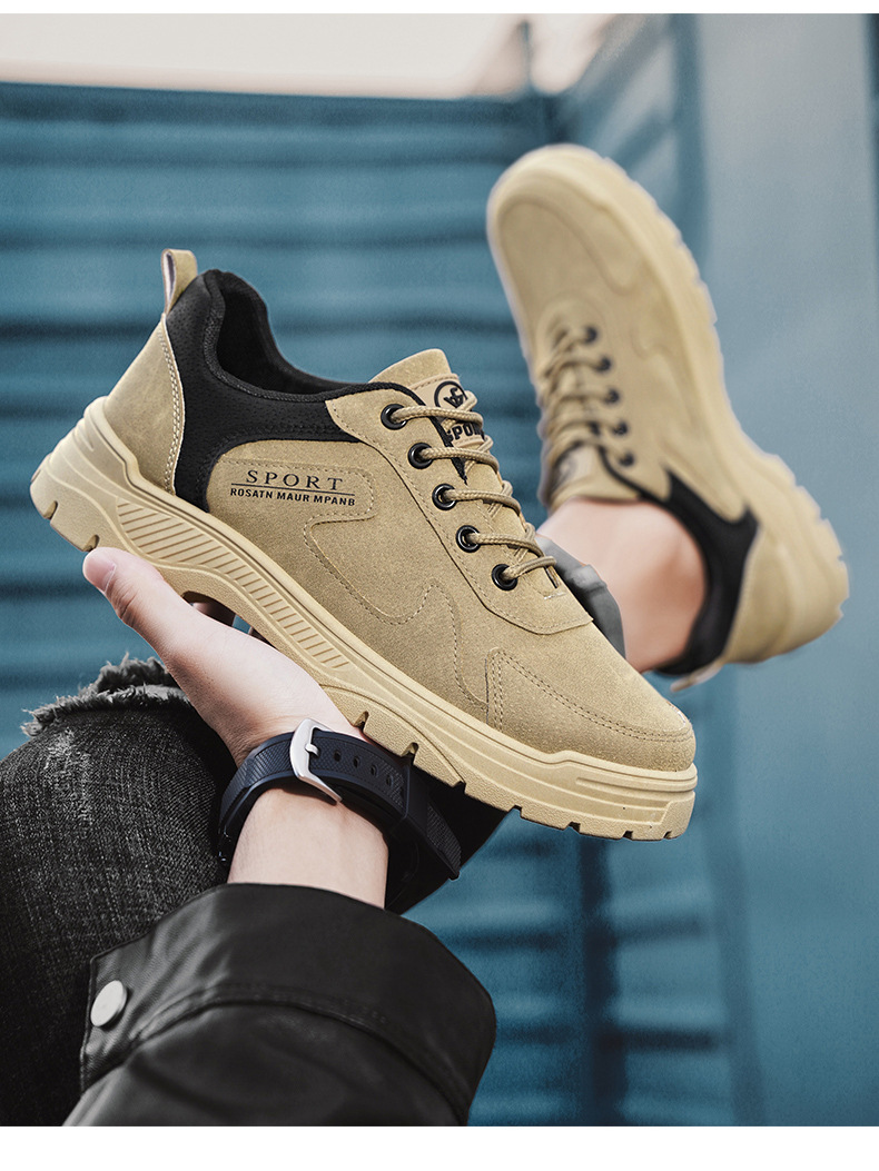 男鞋春季工地干活防滑耐磨百搭鞋子男休闲运动劳保鞋工装橡胶鞋底详情12