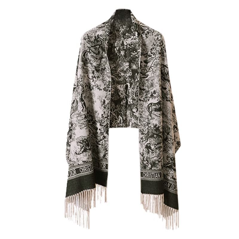 Liu Yifei Air-Conditioned Room Shawl Female Thickened Warm Famous Girl Office Long Fringe Scarf Korean Version Of National Style Application Scenario