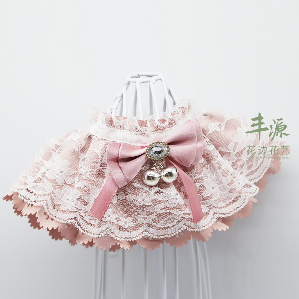 Factory Direct Sales Pink Pet Bow Princess Wind Green Bib Cat Dog Clothing Pet Accessories Clothing Application Scenario