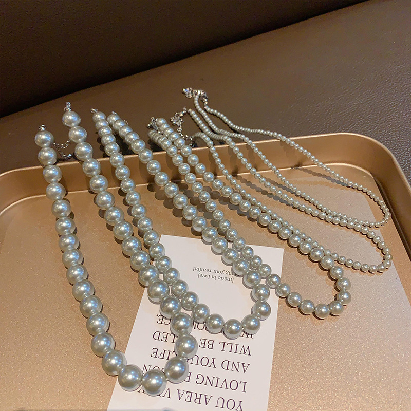 韩版简约精致时尚高级感大珍珠项链女轻奢百搭小众气质锁骨链颈链