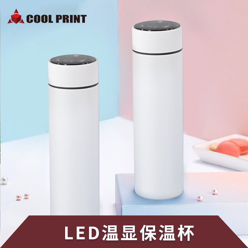 Cool Print Heat Transfer Smart water cup, 304 stainless steel insulated cup, LED temperature display insulated cup