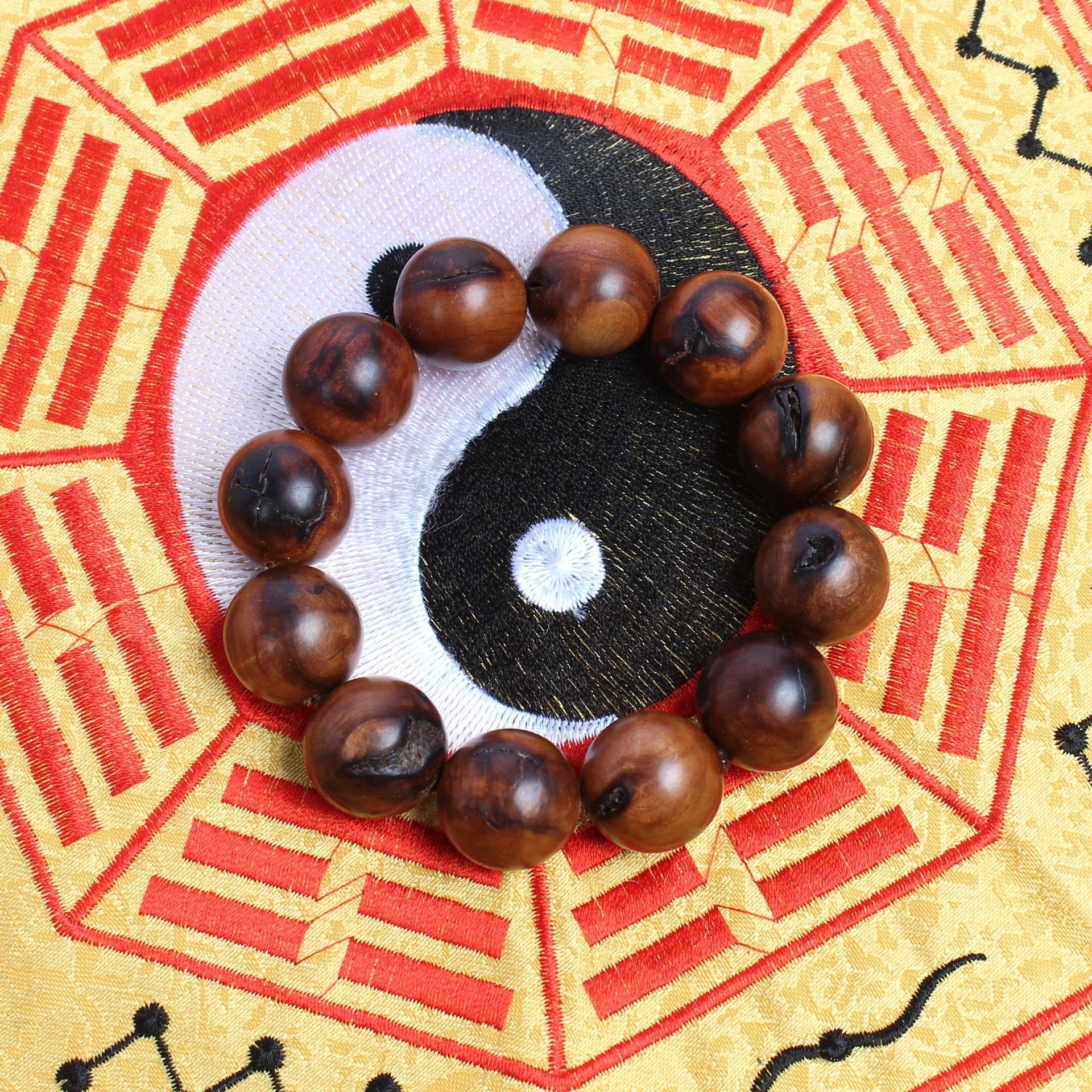 Lightning Strike Jujube Wood Buddha Beads Handstring Taoist Ritual 2.0Cm12 Reggio Thunder Beads Handmade Wooden Crafts Specification drawing