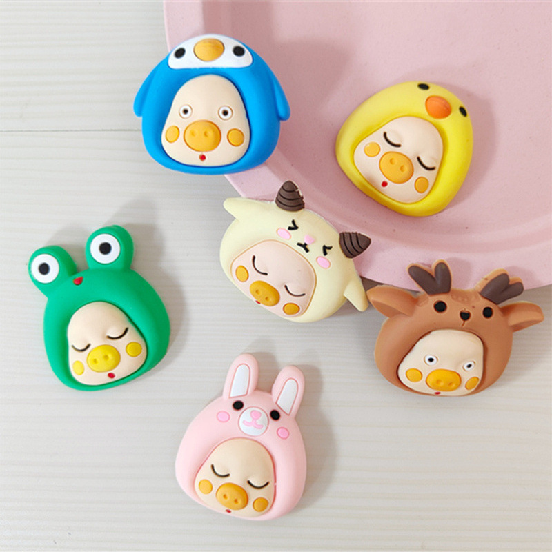 Cute Cute Piglet Soft Rubber Accessories Mobile Phone Case Bracket Refrigerator Sticker Hair Accessories Accessories Wholesale Decorative Materials