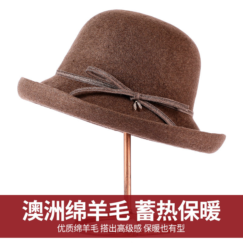 Woolen Hat Woman Basin Hat Autumn And Winter All Fashion Warm Fisherman Hat Elegant Temperament Show Face Small Woolen Top Hat Application Scenario