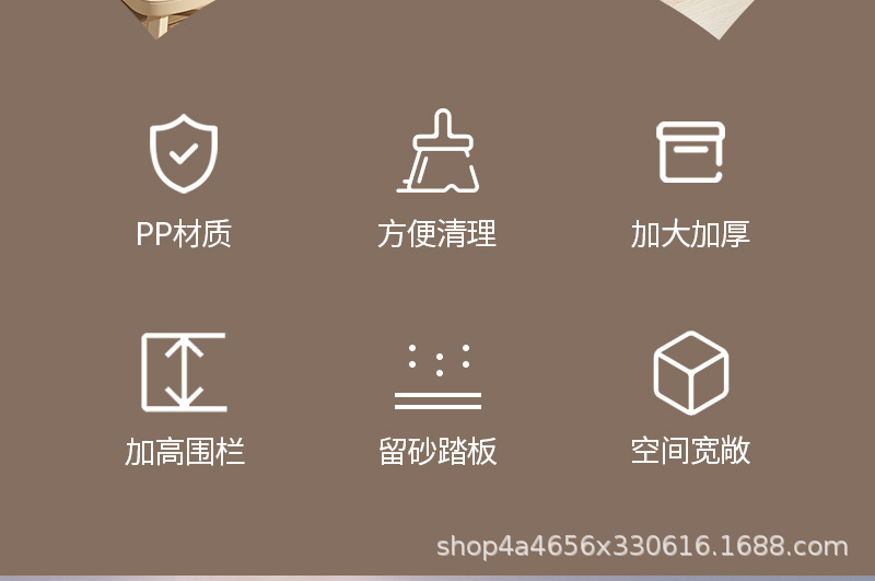 加高半封闭猫砂盆防外溅猫厕所特大号宠物用品高围栏可拆洗猫屎盆详情4