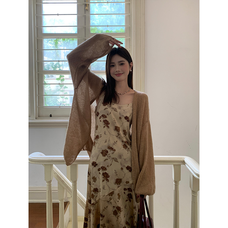 女装/针织连衣裙/慵懒风连衣裙夏季/法式女装/小清新吊带裙细节图