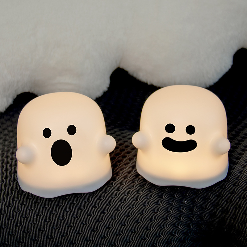 Creative Boo Ghost Nightlight Usb Charging Pat Timing Cute Simple Atmosphere Gift Bedside Companion Sleeping Lamp details Picture