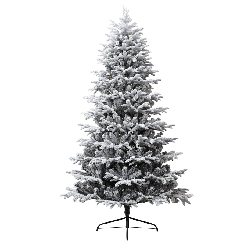 Christmas White Flocking Pe Mixed Snow Christmas Tree Premium Crypto Cedar Tree Item Picture