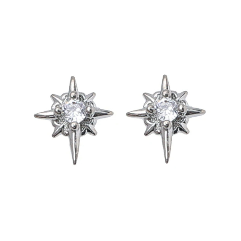 Star mong polaris hombres de alto nivel nicho luz de lujo mujeres pequeños orejeras con circonitas incrustadas orejeras para plankton hombres calientes Item Picture