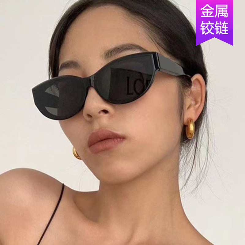 Cross-border European and American personalized sunglasses 2020 new retro hip-hop oval sunglasses Street style trendy and fashionable sunglasses Specification image