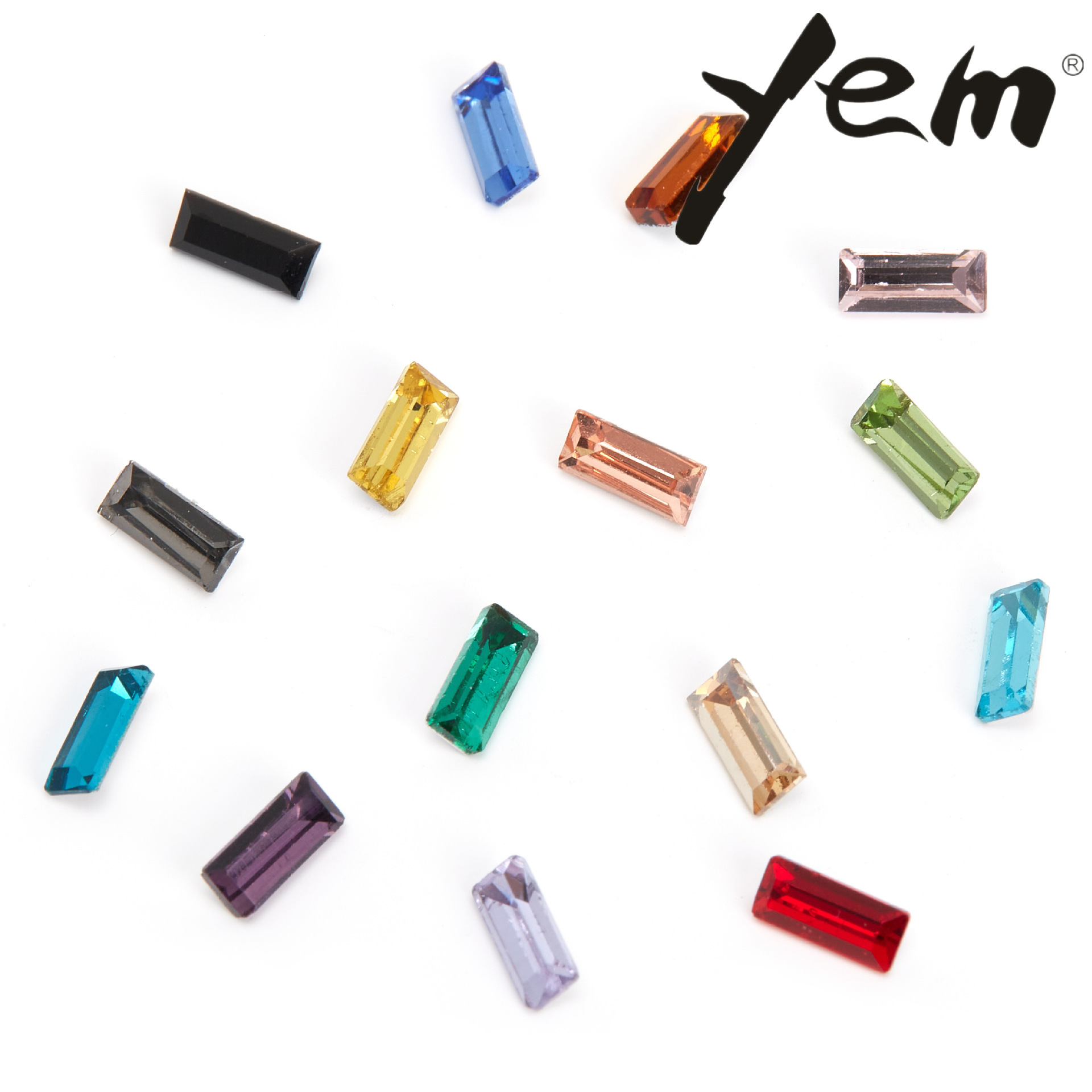 New rectangular, right-angled, pointed-bottom crystal glass drill, multi-color nail drill, diy phone case, clothing, accessories