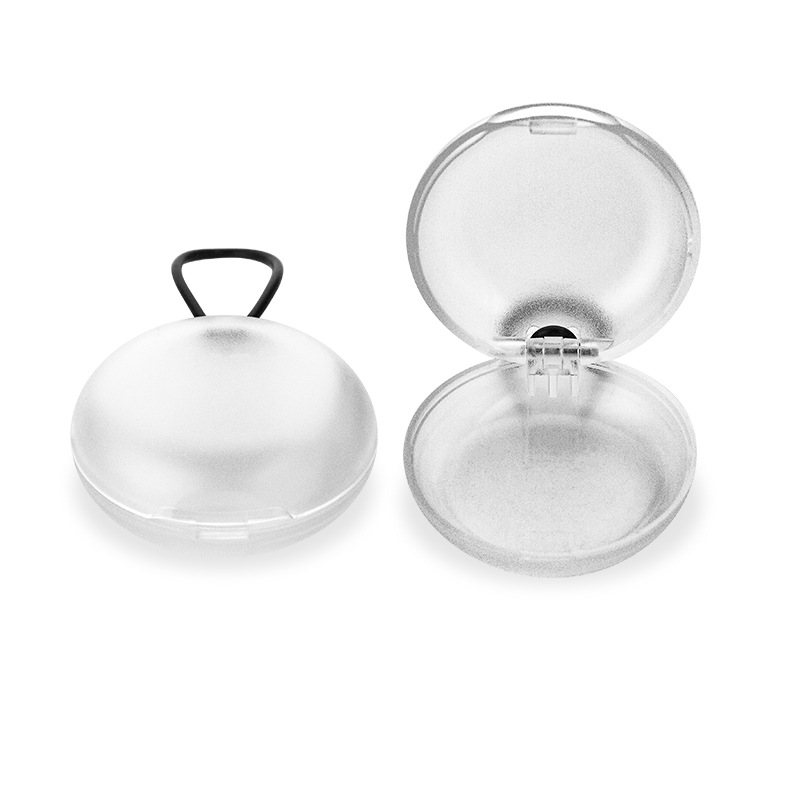 Oval-shaped earbud box, small round box, storage box, earbud box, portable mini jewelry storage, black round box pic 6