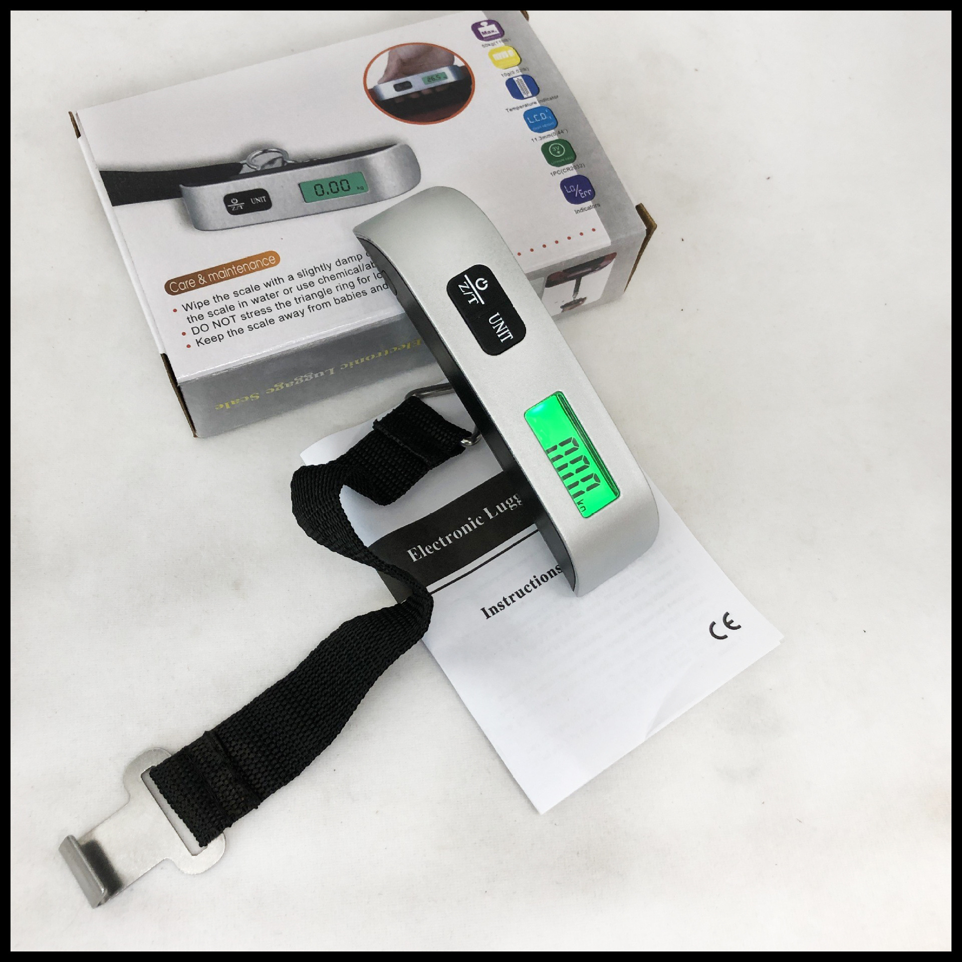 Cross-border portable electronic scale, 50kg luggage scale, express delivery weight scale, outdoor fishing scale, small portable electronic weight scale