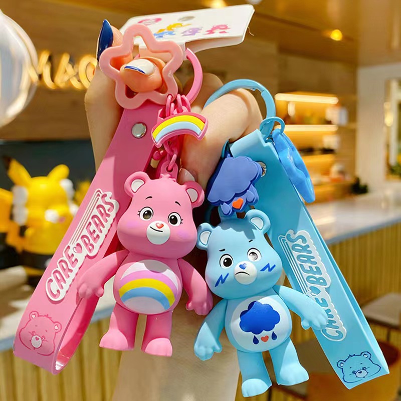 Genuine love bear keychain couple bag pendant, Korean version Instagram cartoon Internet celebrity cute doll, car key chain details Picture
