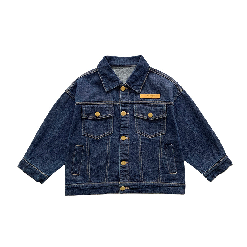 Children's Coat 2023 Cool Spring New Boys And Girls Korean Denim Coat Baby Foreign Style Short Top Tide Item Picture