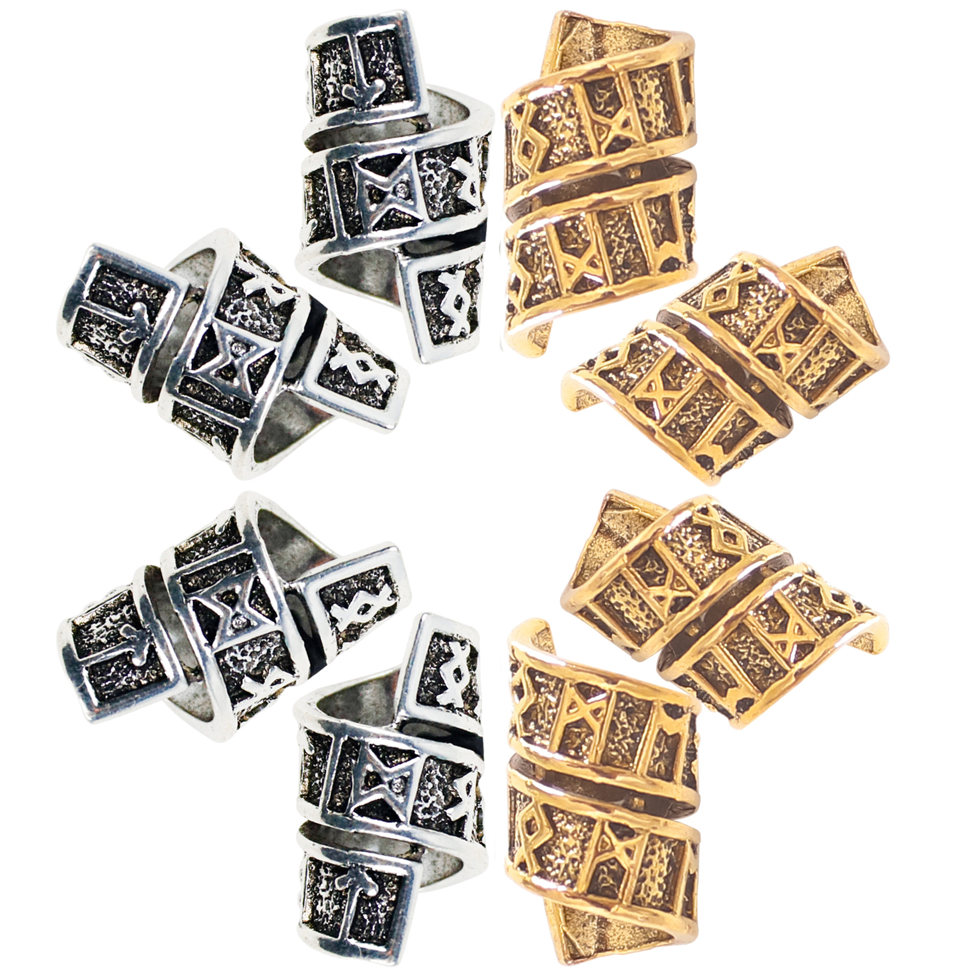 DIY Reggae wig braid accessory materials: Norwegian Viking Rune spiral Rune alloy hair bands and hair rings Item Picture