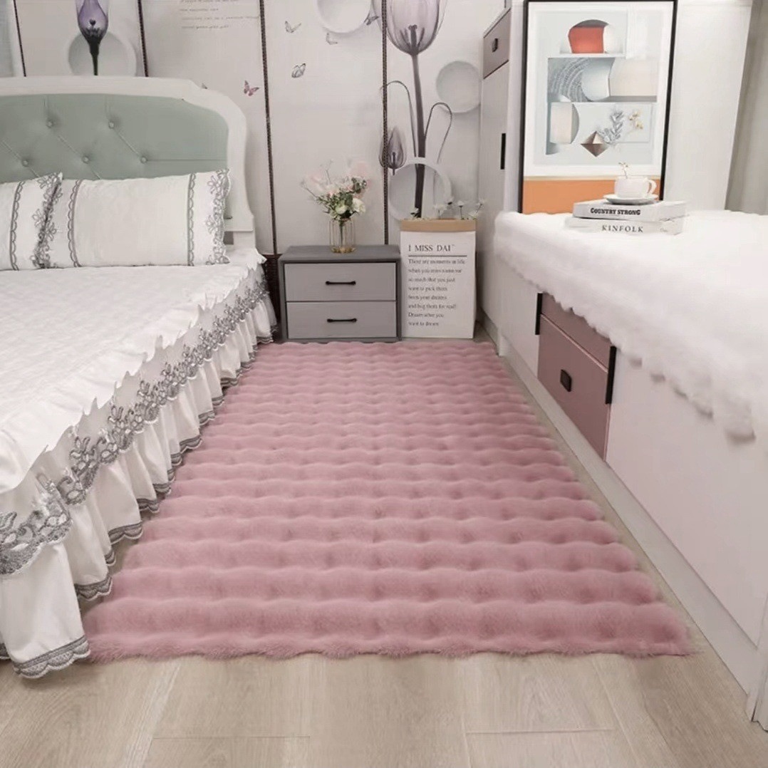 Cream-style rabbit plush carpet, bedroom ins bedside carpet, walk-in closet, living room bay window sofa carpet, floor mat carpet Application Scenario