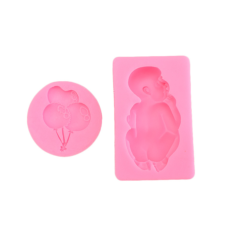 Baby balloon, little foot fondant cake, silicone mold, diy baking cake, decorated chocolate mold Item Picture