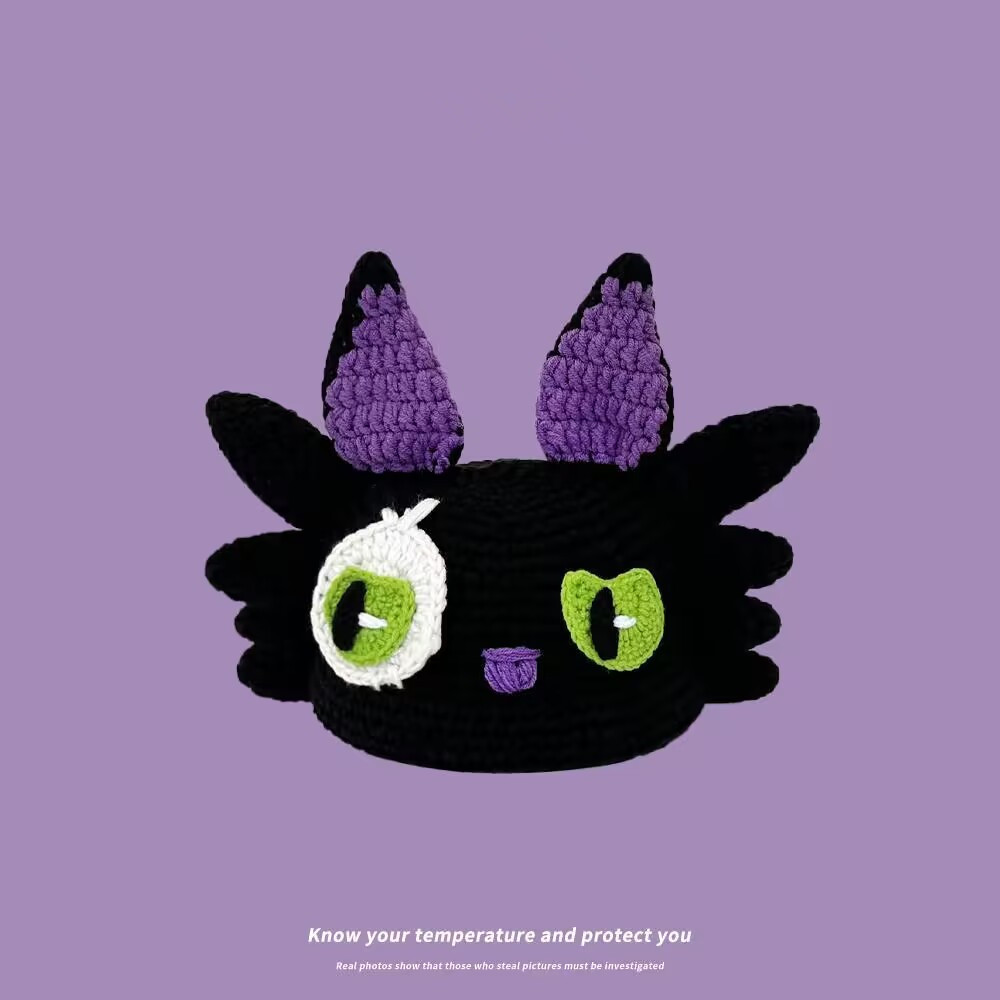 卡通佛祖帽子韩版手工编织秋冬保暖个性搞怪男女针织帽护耳毛线帽详情37