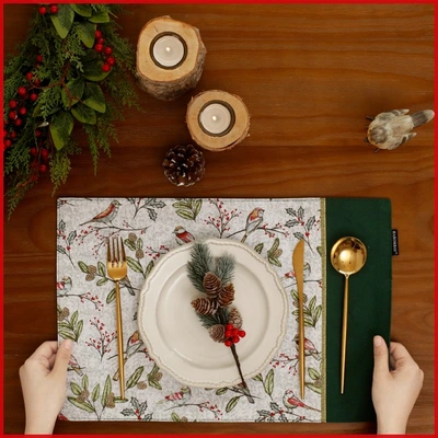 Cross-border new placemat printed American ins cotton table mat cloth decorative light luxury festival Western placemat thumbnail