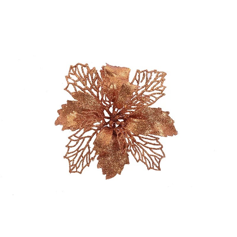 Christmas Powder Flower Hollow Gold Powder Christmas Flower Large Simulation Flower Christmas Tree Decoration Supplies For Cross-Border Application Scenario