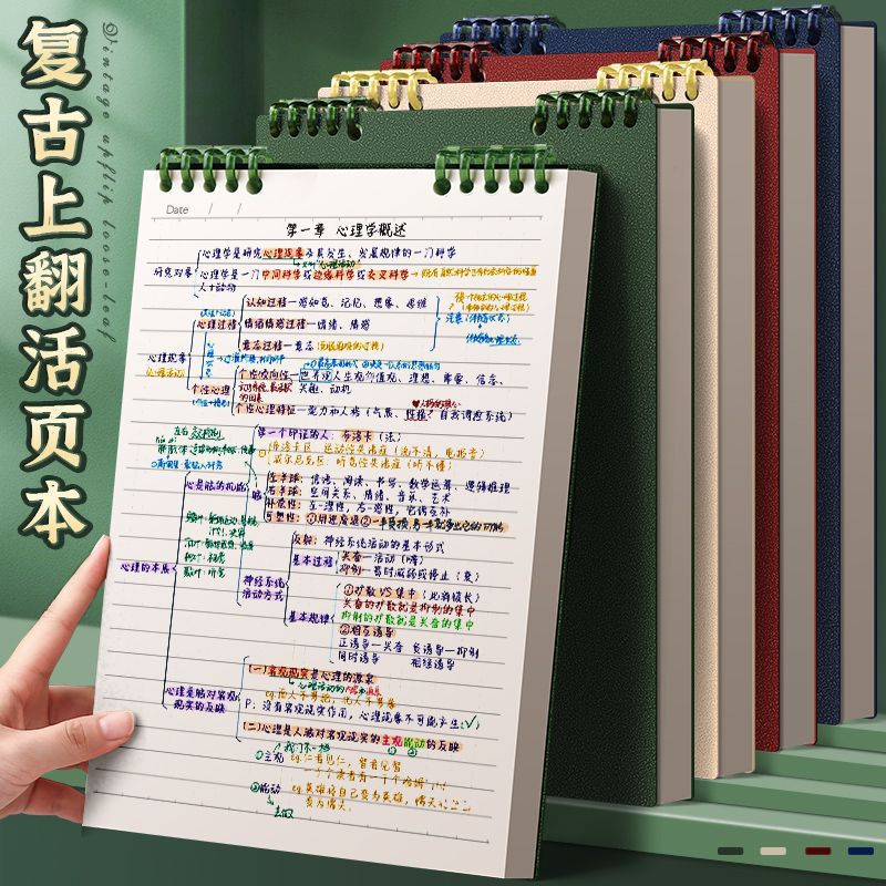 Upside-down loose-leaf notebook b5, detachable coil notebook, vertical flip notebook, diy notebook, student notepad