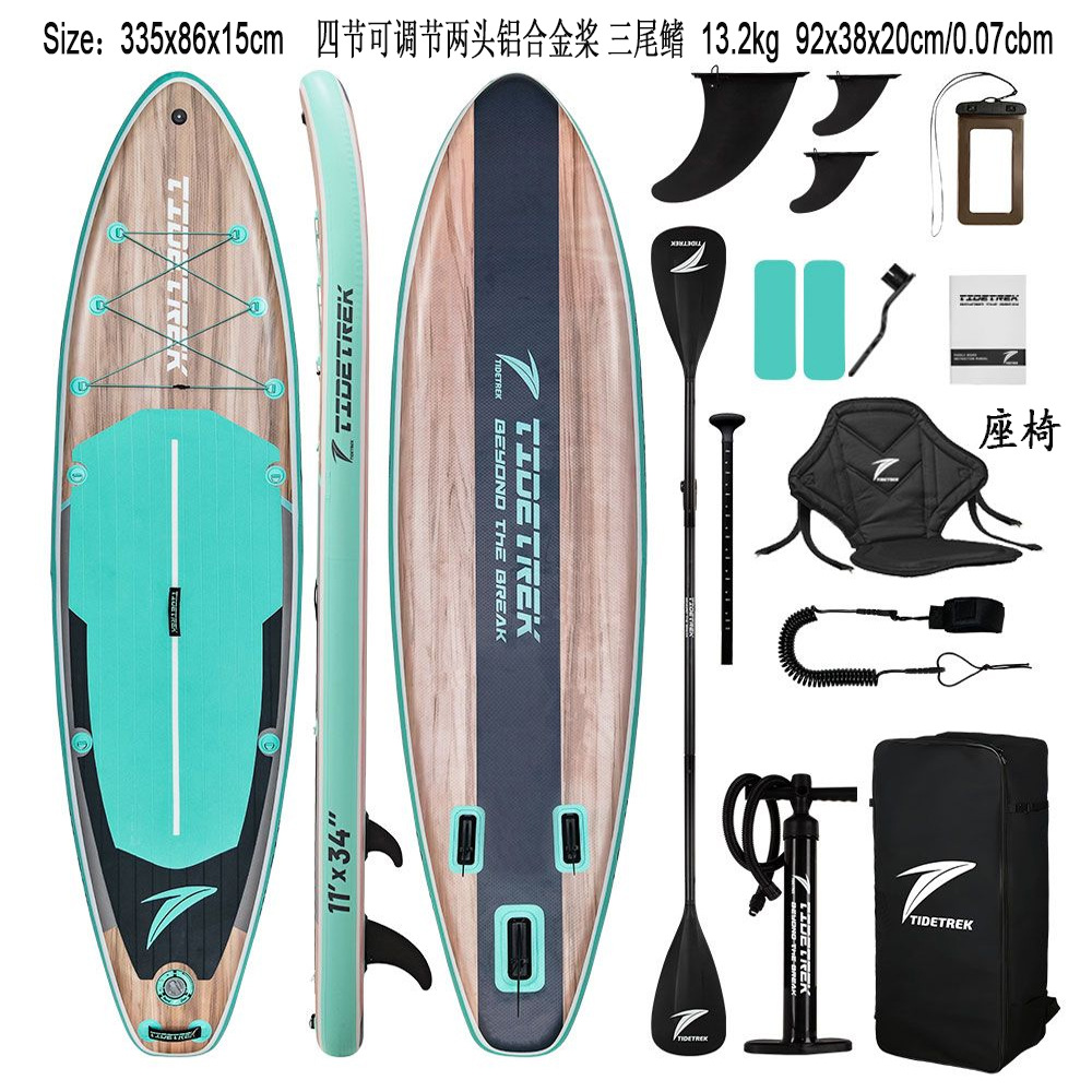 Green Light Forest Inflatable Stand-up Paddleboard Set with accessories, backpack, adjustable paddle, SUP surfboard pic 14