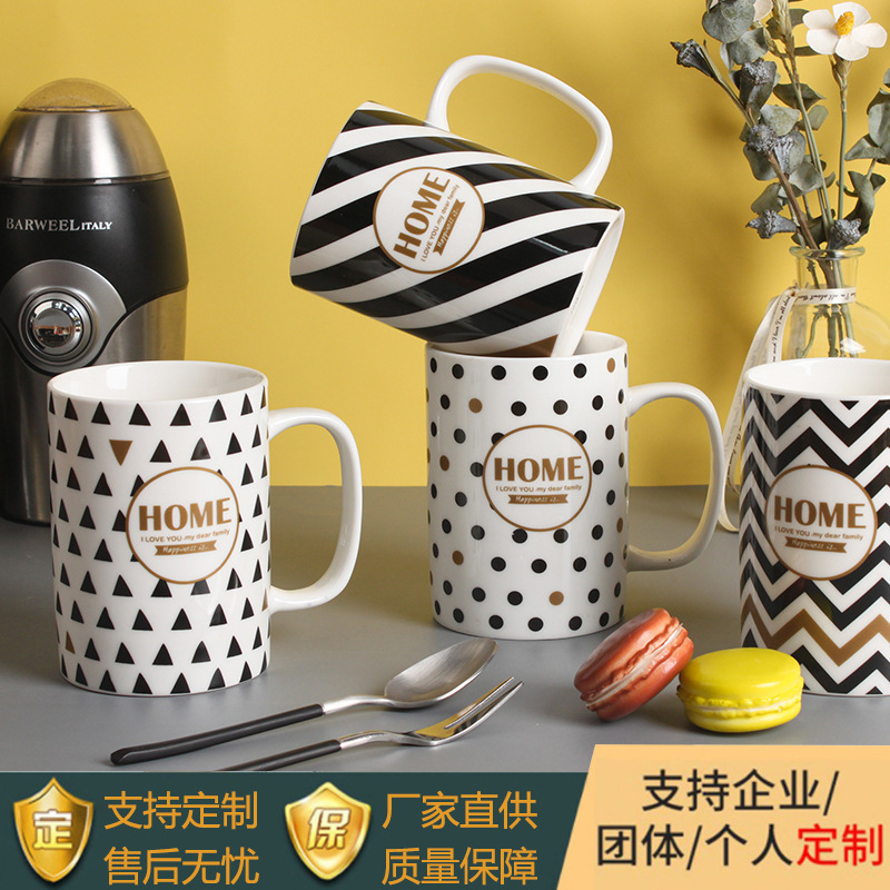 Manufacturers Directly For The New Polka Dot Line Ceramic Cup Home Coffee Cup European Mug Support Processing Customization