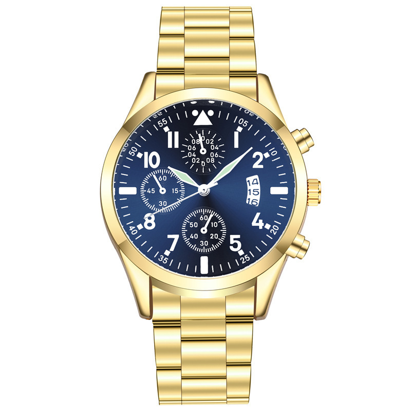 Steel band luminous calendar men's business fashion wristwatch, multi-functional sports watch men's wholesale one-piece consignment details Picture