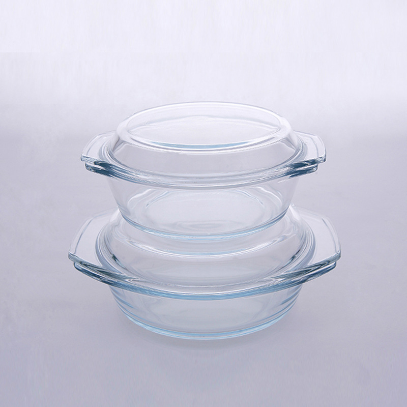 Transparent, heating glass bowl with lid, household crystal pot, double-ear bowl, soup bowl, microwave oven, light wave stove, multi-purpose soup pot Specification image