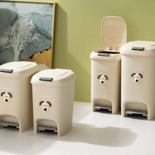 Household living room foot-operated trash can with lid, large-capacity, kitchen and bathroom household, high appearance level foot-operated flip lid bucket